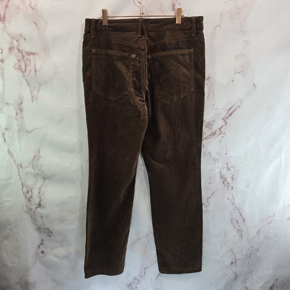 Good American Pants Womens 10 30 Brown Classic Corduroy Straight Leg Stretch